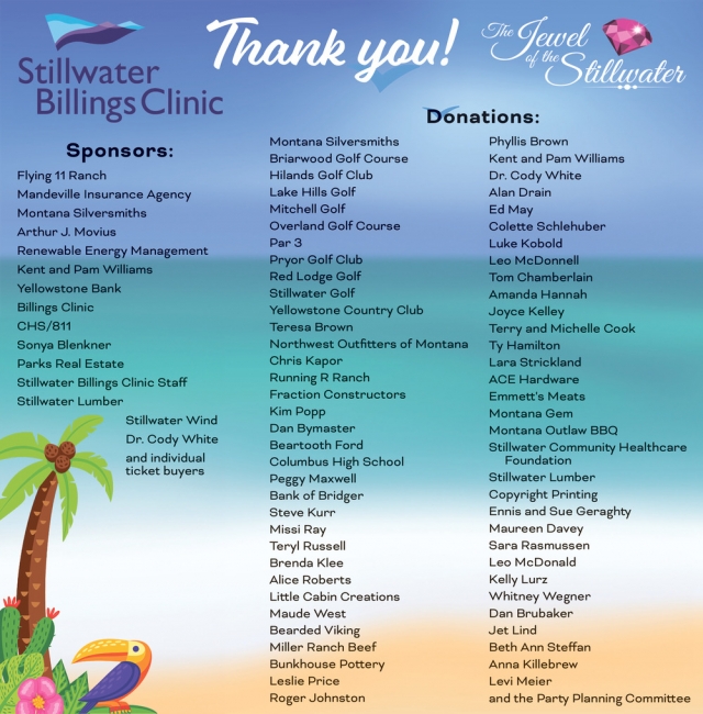 Thank You!, Stillwater Billings Clinic, Columbus, MT