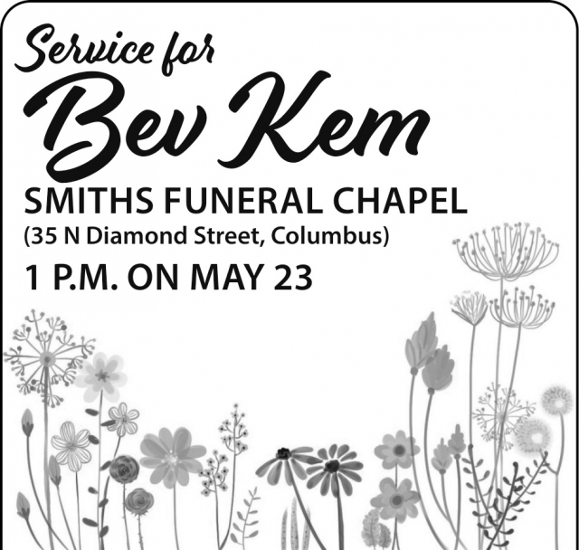 Service for Ben Kem, Smiths Funeral Chapel