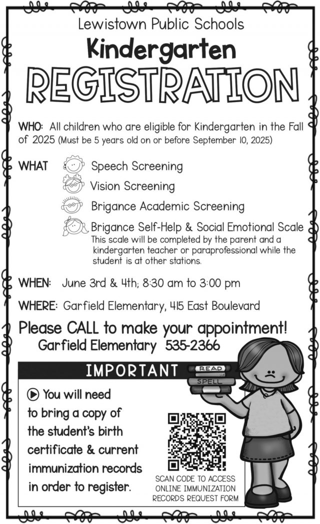 School Bus Driver, Lewistown Public Schools Kindergarten Registration (June 3 & 4, 2025)