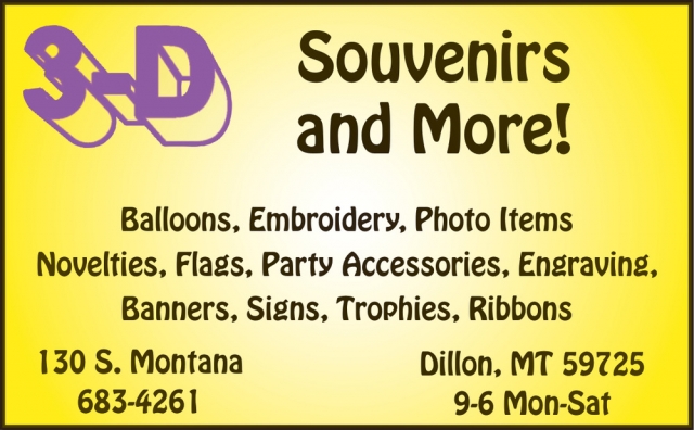 Souvenirs and More!, 3-D, Dillon, MT