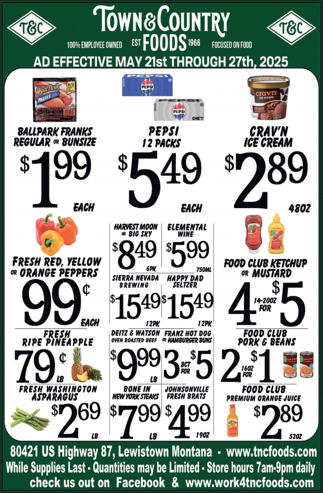 Boneless Beef Choice Ribeye Steaks, Town & Country Foods - Lewiston, Lewistown, MT
