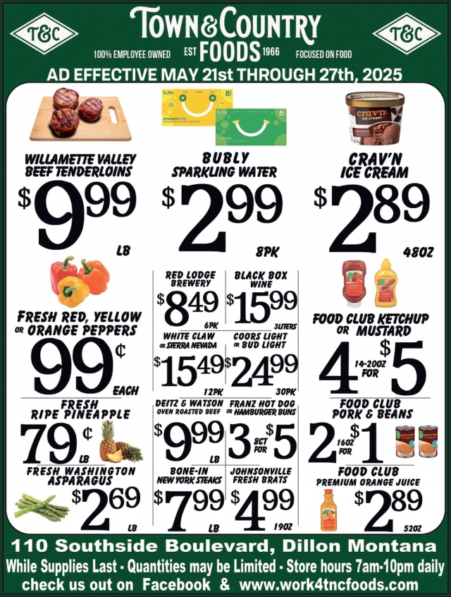 Boneless Beef Choice Ribeye Steaks, Town & Country Foods - Dillon, Dillon, MT