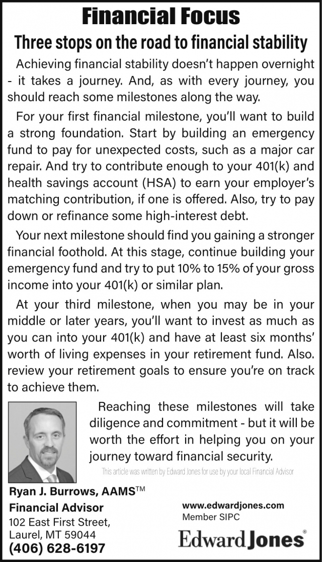 Financial Focus, Ryan J. Burrows - Edward Jones, Laurel, MT