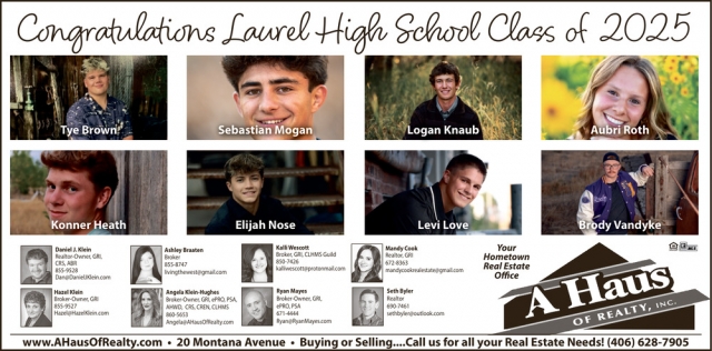 Congratulations Laurel High School Class of 2025, A Haus of Realty, Inc., Laurel, MT