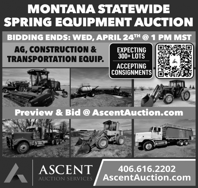 Montana Statewide Spring Equipment Auction, Ascent Auction Services