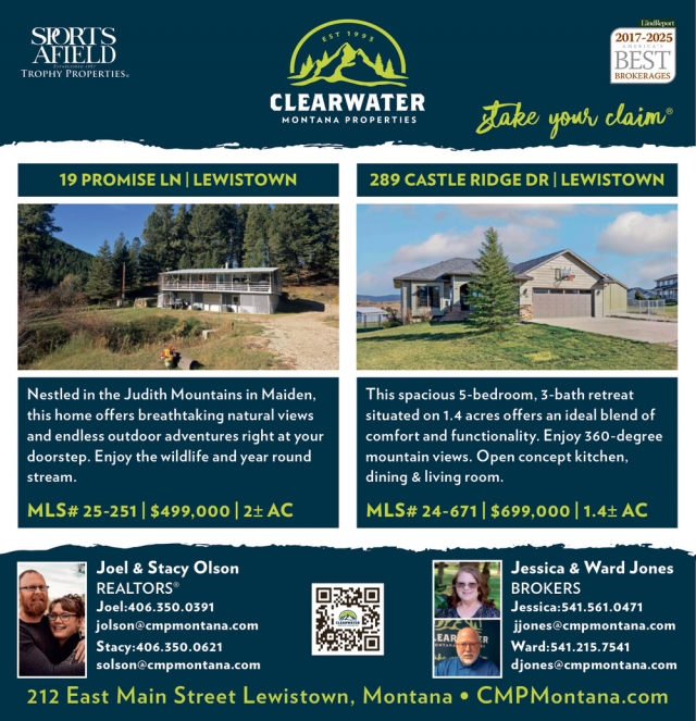 19 Promise Ln / Lewistown, Clearwater Montana Properties - Joel & Stacy Olson / Jessica & Ward Jones