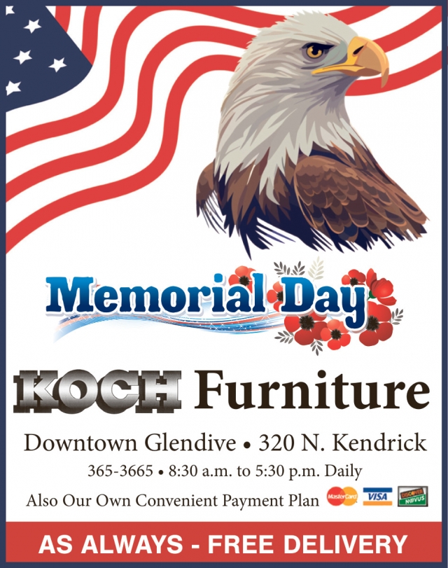 Memorial Day, Koch Furniture, Glendive, MT