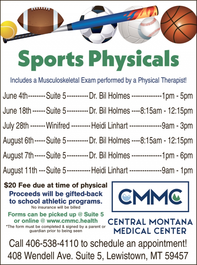 Sports Physicals, Central Montana Medical Center, Lewistown, MT