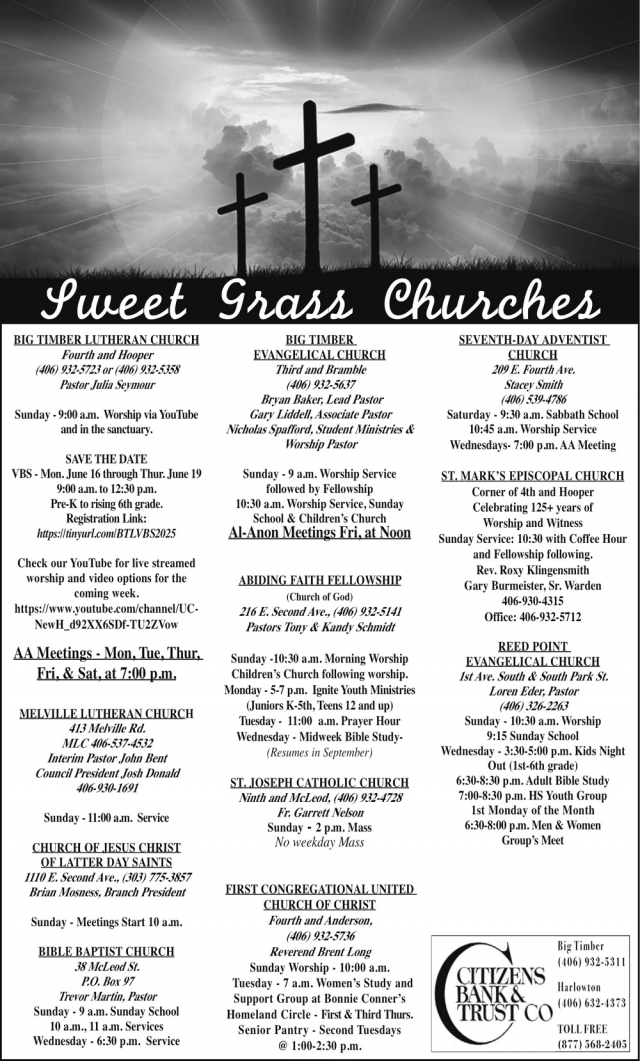 Sweet Grass Churches, Citizens Bank & Trust Co, Big Timber, MT