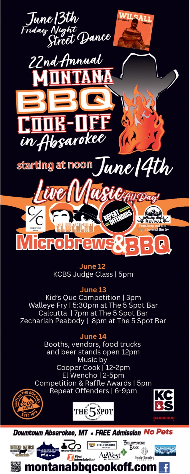 Live Music All Day!, 22nd Annual BBQ Cook-OFF in Absarokee