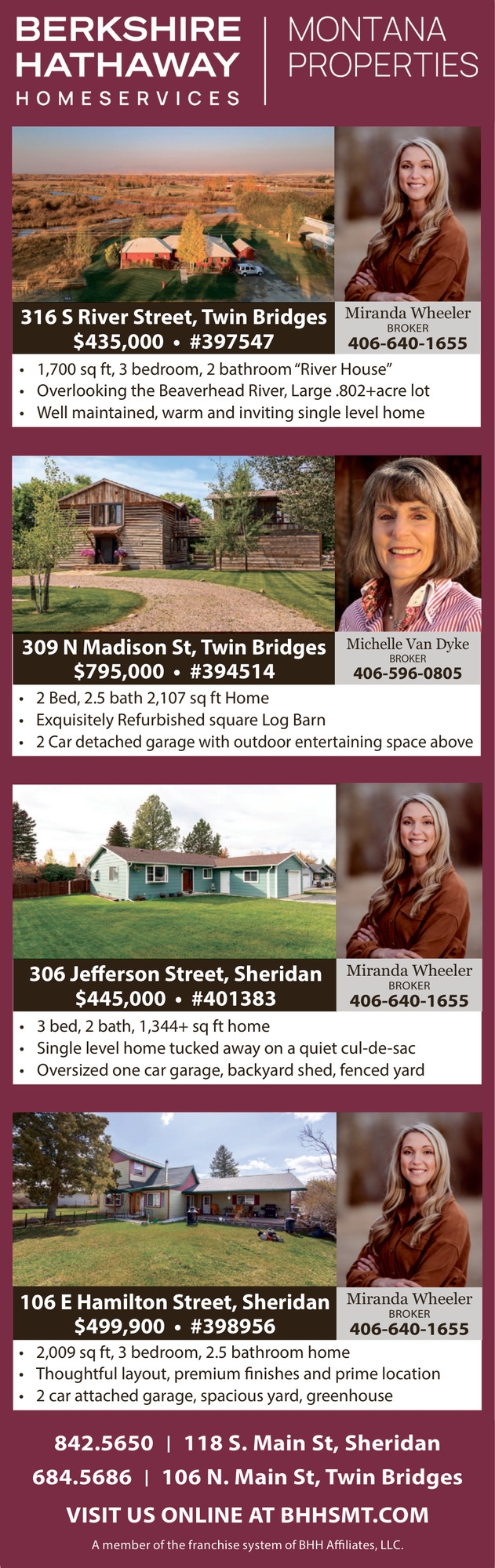 Montana Properties, Michelle Van Dyke / Miranda Wheeler - Berkshire Hathaway HomeServices Montana Properties