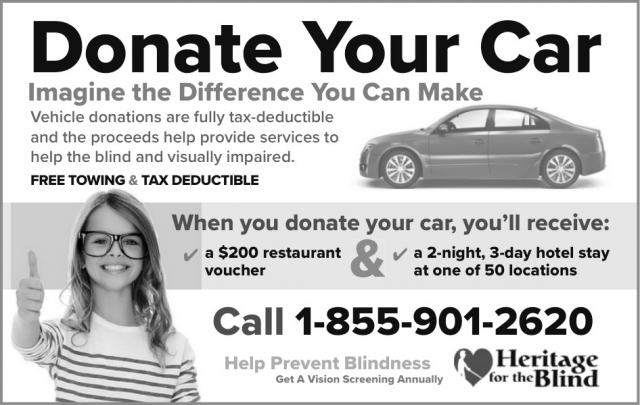 Donate Your Car, Heritage for The Blind