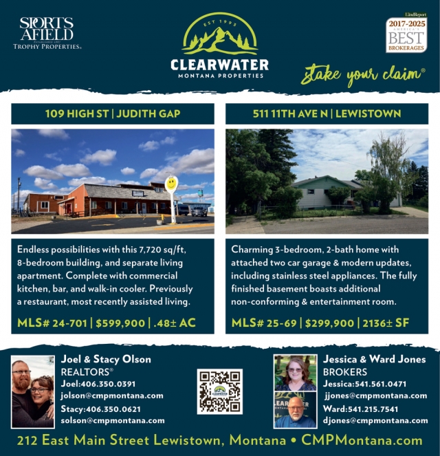 109 High St / Judith Gap, Clearwater Montana Properties, Lewistown, MT