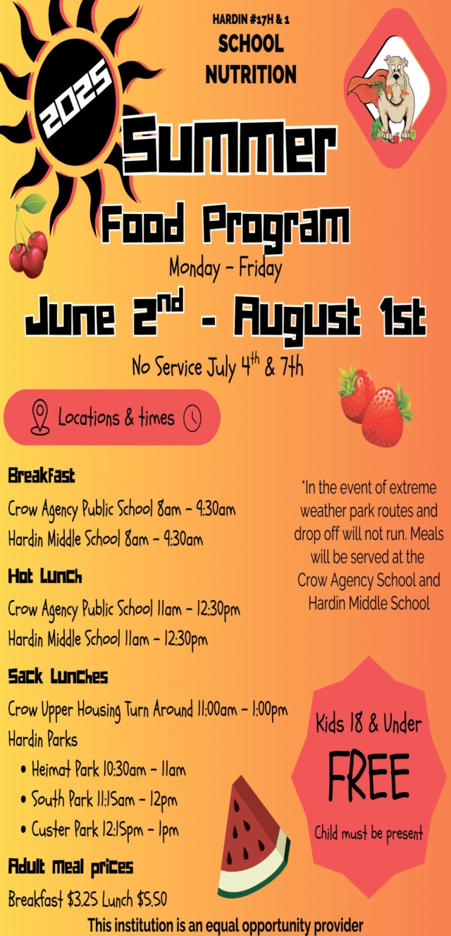 Summer Food Program, 2025 Summer Food Program (June 2 - August 1, 2025)