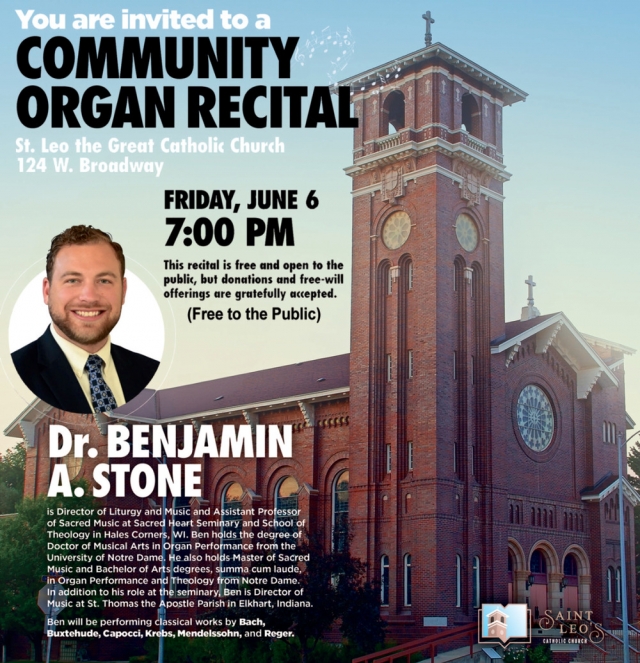 Community Organ Recital, St. Leo's Catholic Church, Lewistown, MT