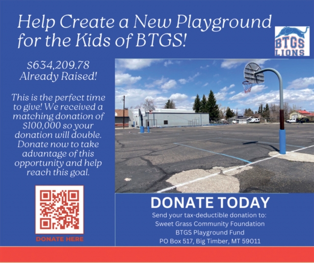 Help Create a New Playgrund, Big Timber Grade School, Big Timber, MT