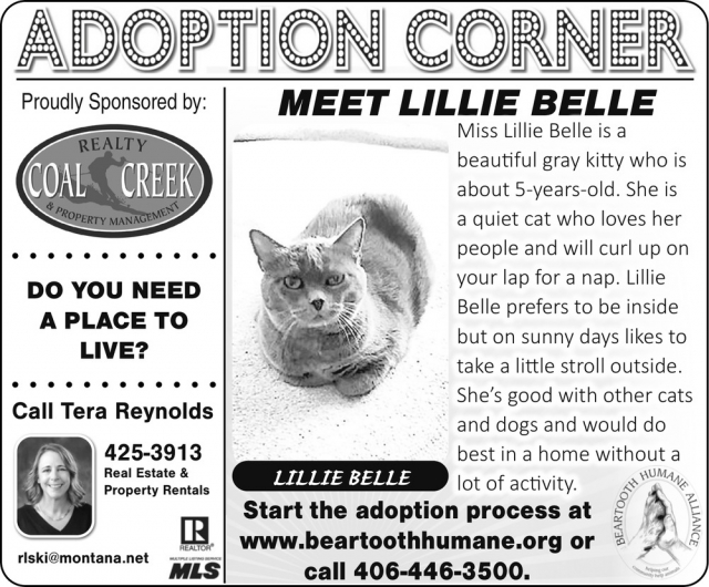 Adoption Corner, Tera Reynolds - Coal Creek Realty & Property Management