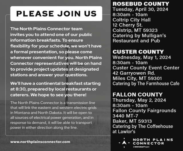 Please Join Us, North Plains Connector Public Information Breakfast (April 30, May 1 & 2, 2024)