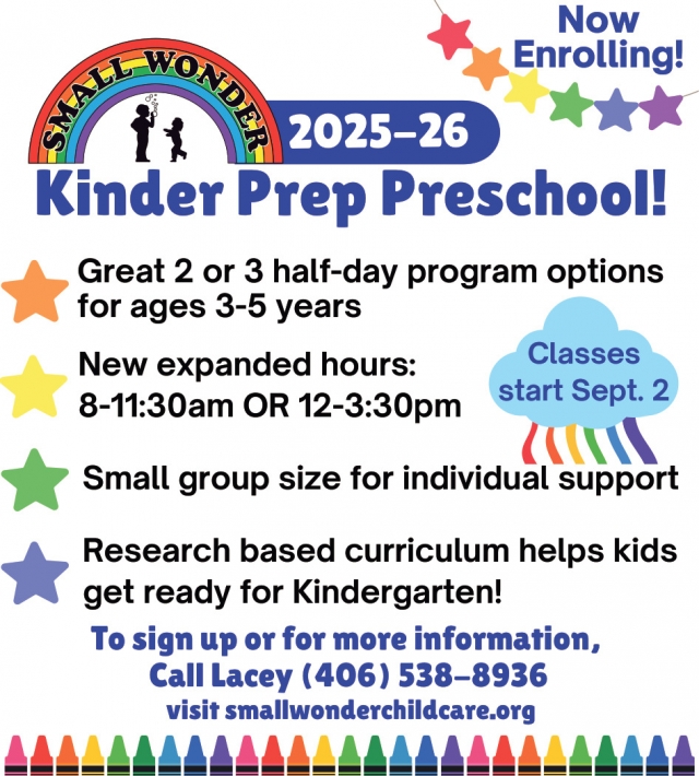 Kinder Prep Preschool, Small Wonder Child Care, Lewistown, MT