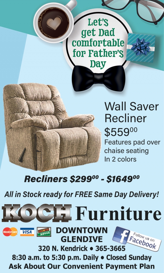 Wall Saver Recliner, Koch Furniture, Glendive, MT