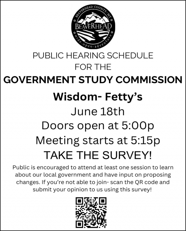 Public Hearing Schedule, Beaverhead County