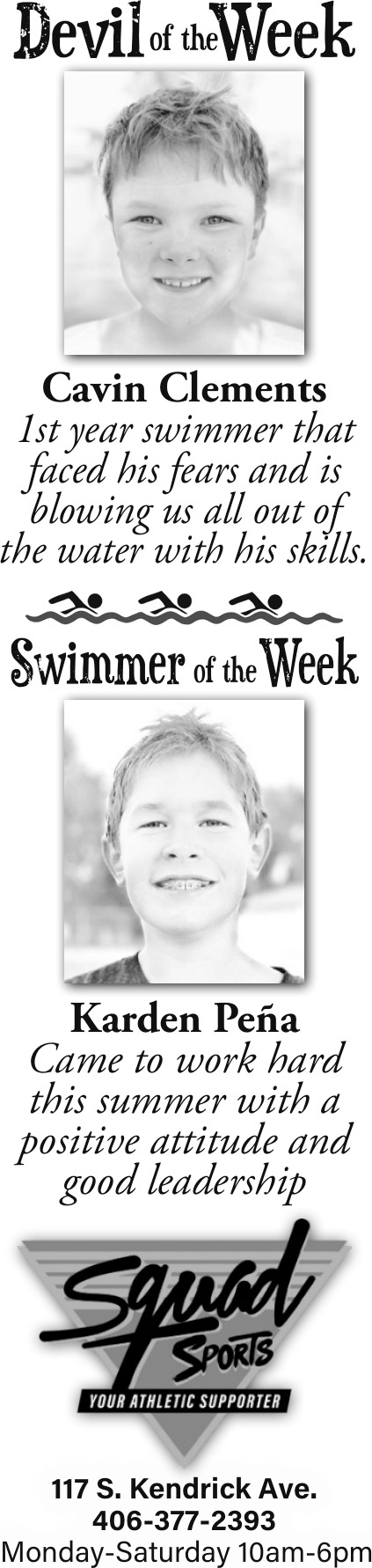 Devil of The Week, Squad Sports, Glendive, MT