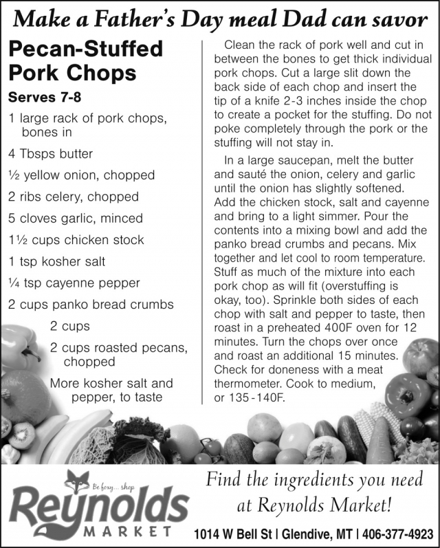 Make a Father's Day Meal Dad Can Savor, Reynolds Pharmacy, Glendive, MT