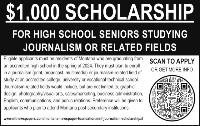 $1,000 Scholarship, Montana Newspaper Association