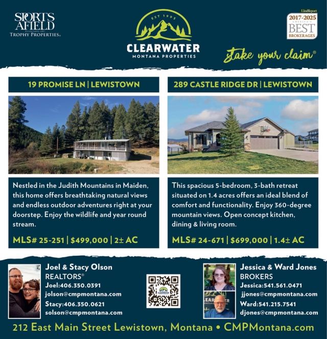 19 Promise Ln / Lewistown, Clearwater Montana Properties - Joel & Stacy Olson / Jessica & Ward Jones