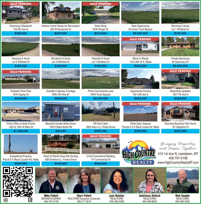 Sale Pending, High Country Realty, Lewistown, MT