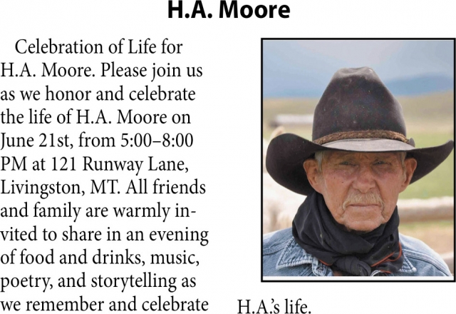 H.A. Moore, Obituaries, Glendive, MT