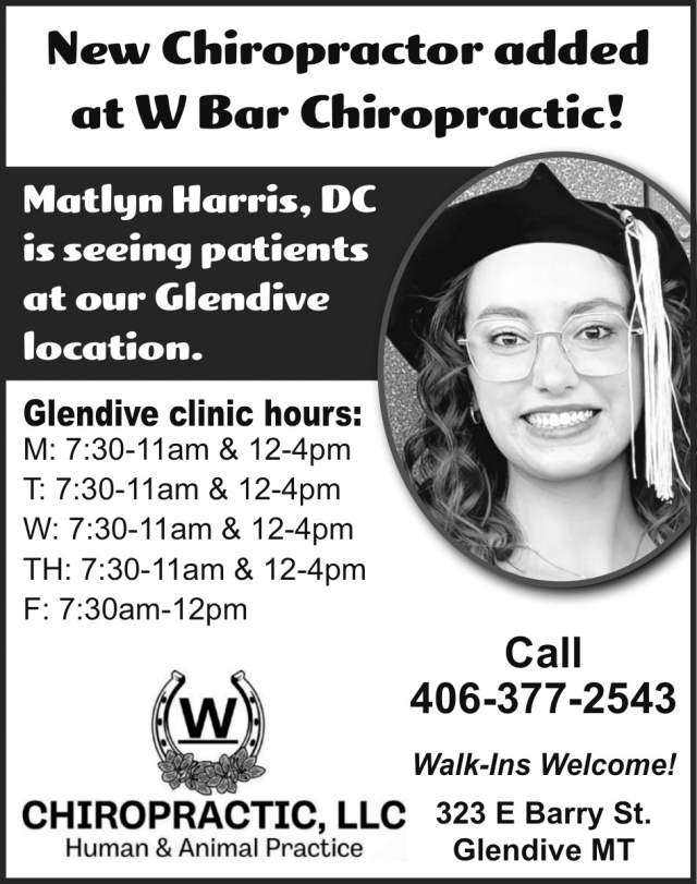 New Chiropractor Added, W Chiropractic, LLC - Glendive, Glendive, MT