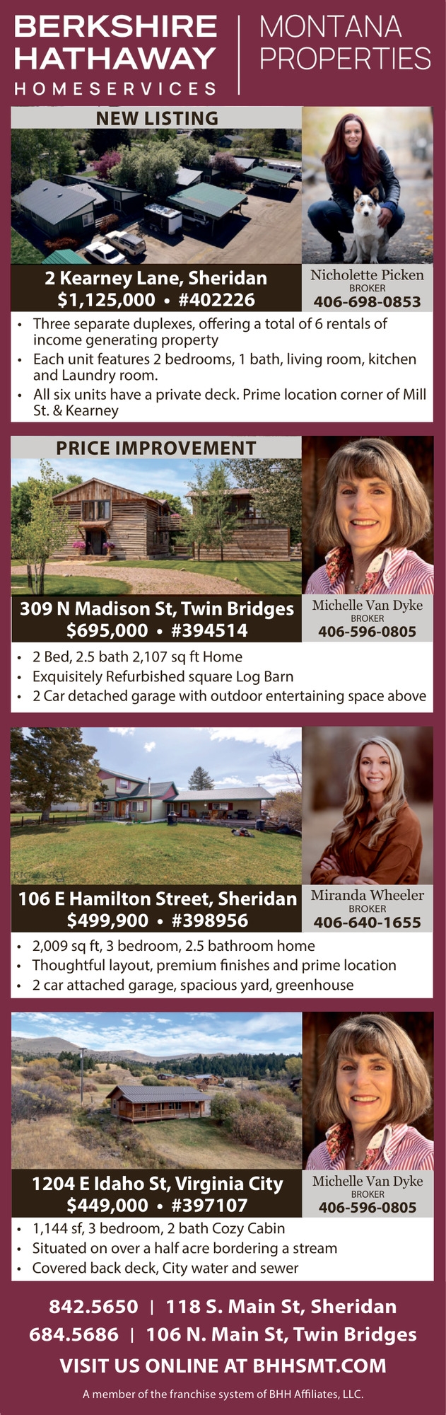 New Listing, Michelle Van Dyke / Nicholette Picken / Miranda Wheeler - Berkshire Hathaway HomeServices Montana Properties