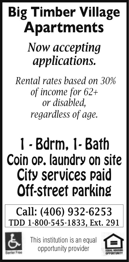 Now Accepting Applications, Livingston Village Apartments, Livingston, MT