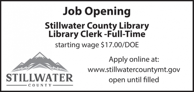 Library Clerk, Stillwater County, Columbus, MT