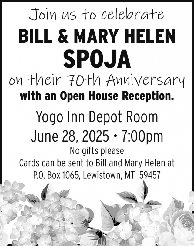 70th Anniversary, Bill & Mary Helen Spoja (June 28, 2025)