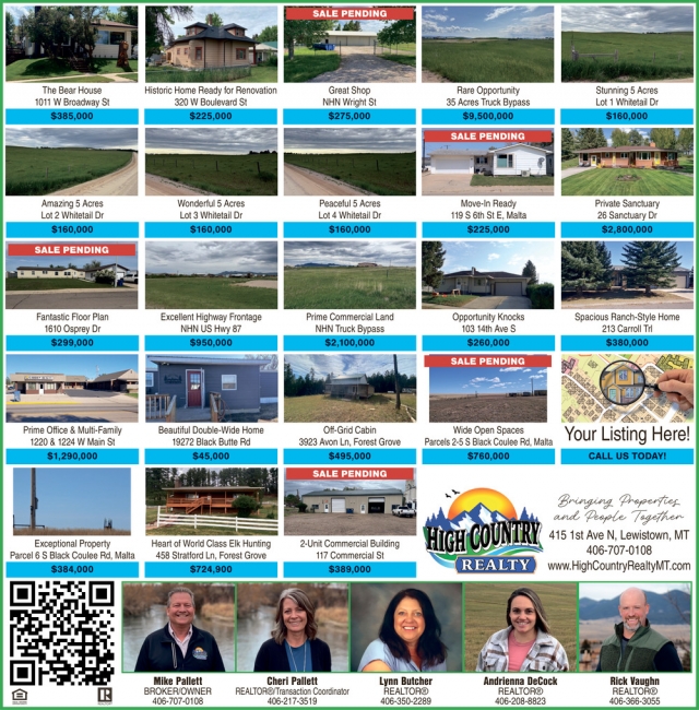 Sale Pending, High Country Realty, Lewistown, MT