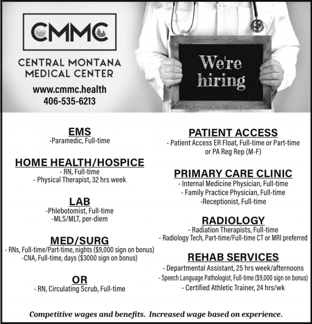 Paramedic, Central Montana Medical Center, Lewistown, MT