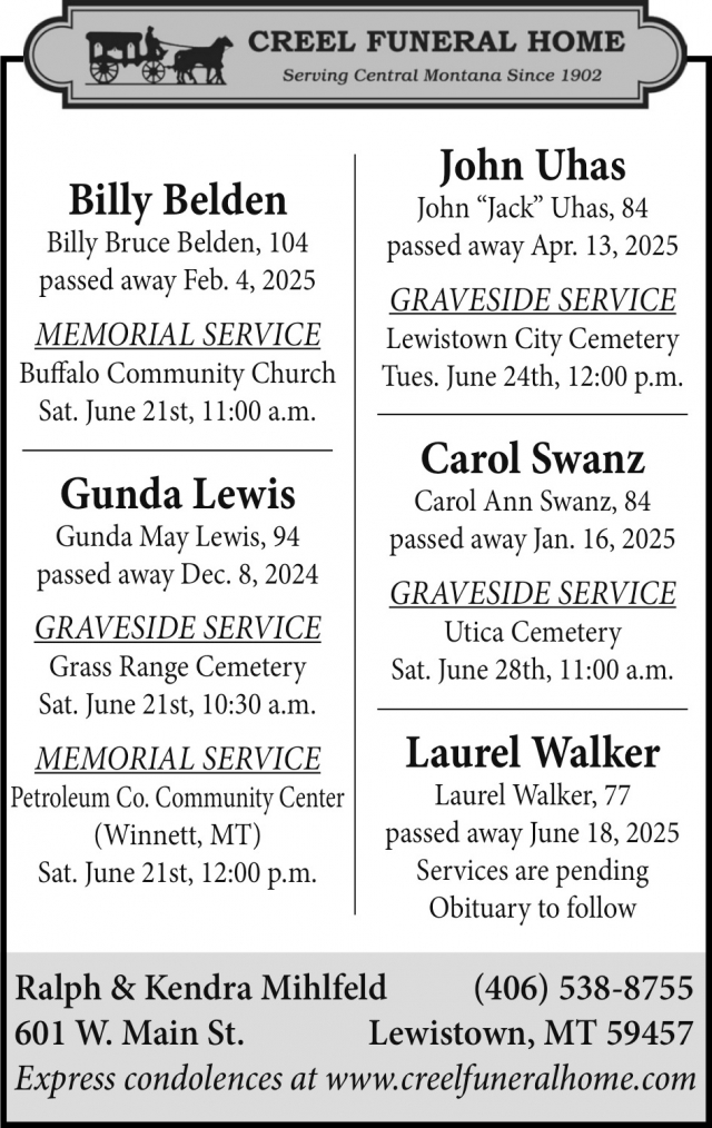 Funeral Home, Creel Funeral Home, Lewistown, MT