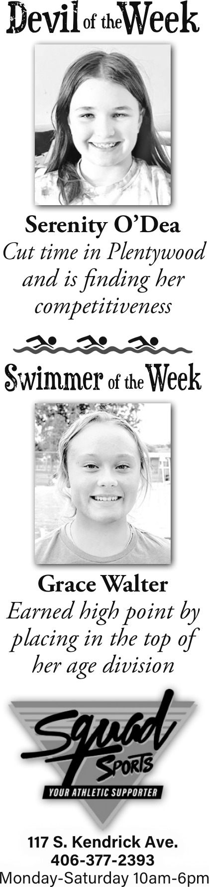 Devil of The Week, Squad Sports, Glendive, MT
