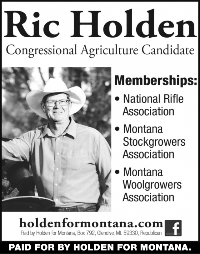 Ric Holden, Holden for Montana, Glendive, MT