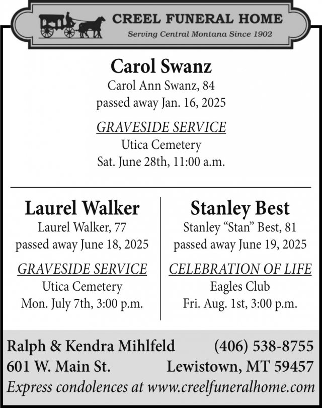 Funeral Home, Creel Funeral Home, Lewistown, MT