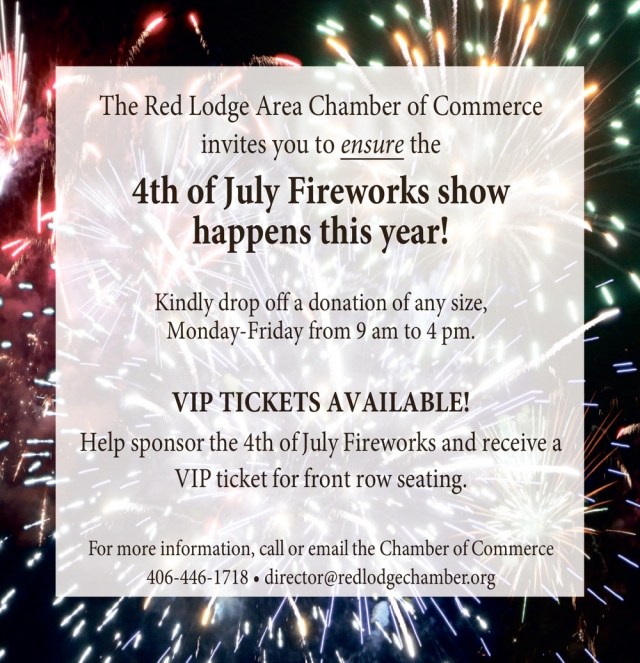 4th of July Fireworks Show, Red Lodge Area Chamber of Commerce, Red Lodge, MT