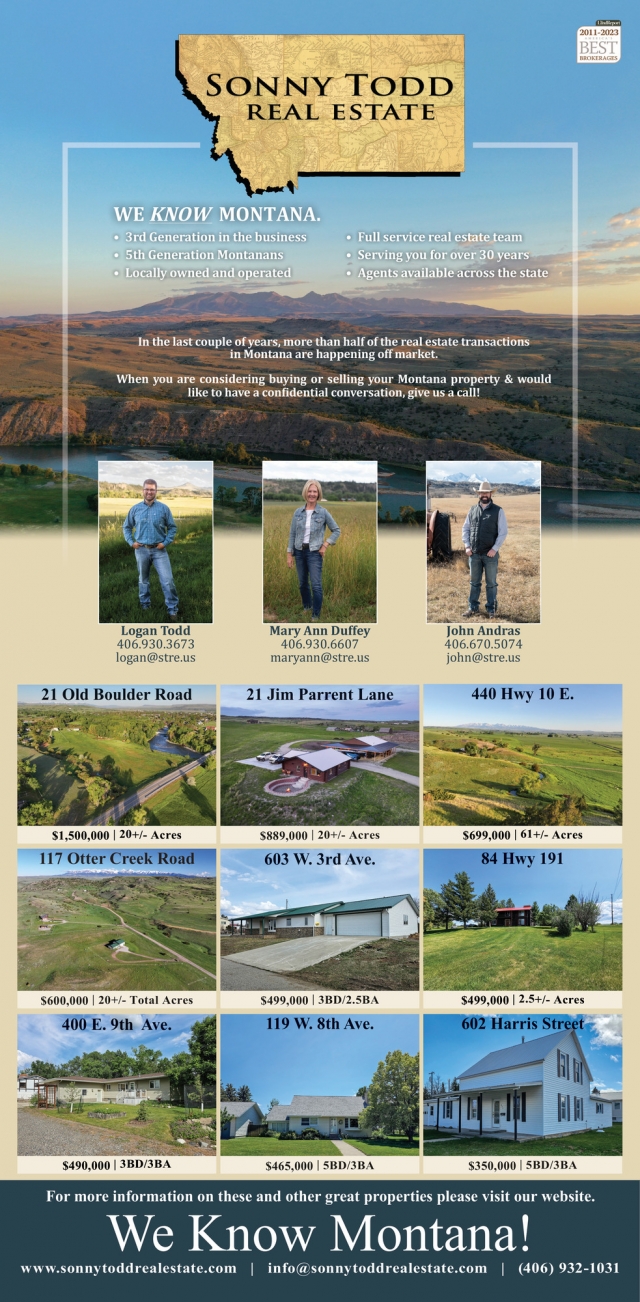 We Know Montana, Sonny Todd Real Estate