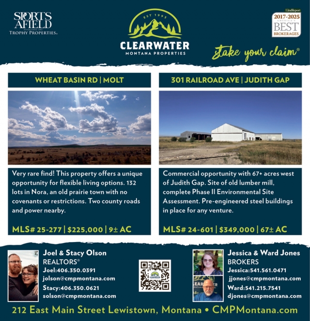 19 Promise Ln / Lewistown, Clearwater Montana Properties - Joel & Stacy Olson / Jessica & Ward Jones