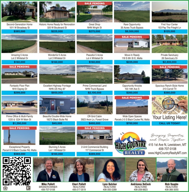 Sale Pending, High Country Realty, Lewistown, MT