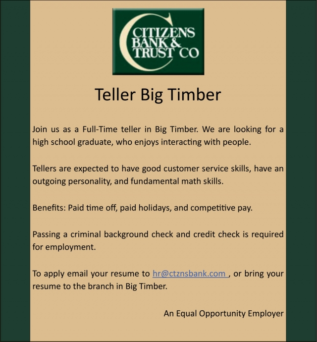 Teller Big Timber, Citizens Bank & Trust Co, Big Timber, MT