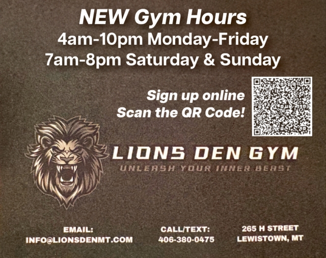 New Gym Hours, Lions Den Gym