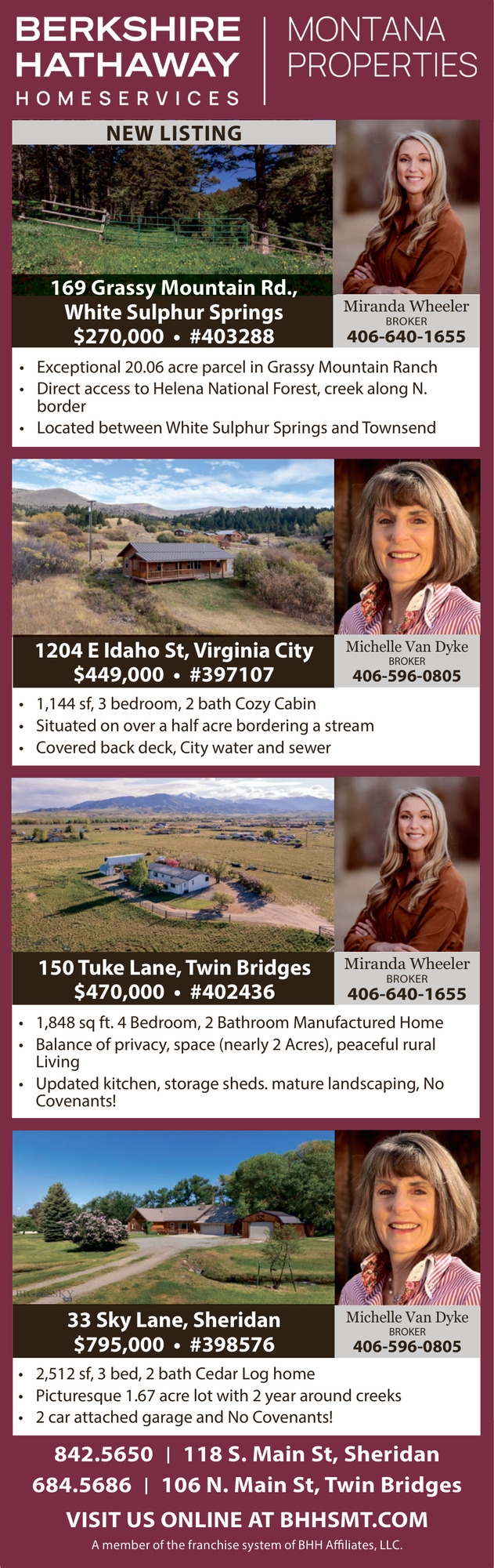 Montana Properties, Michelle Van Dyke / Miranda Wheeler - Berkshire Hathaway HomeServices Montana Properties, Bozeman, MT