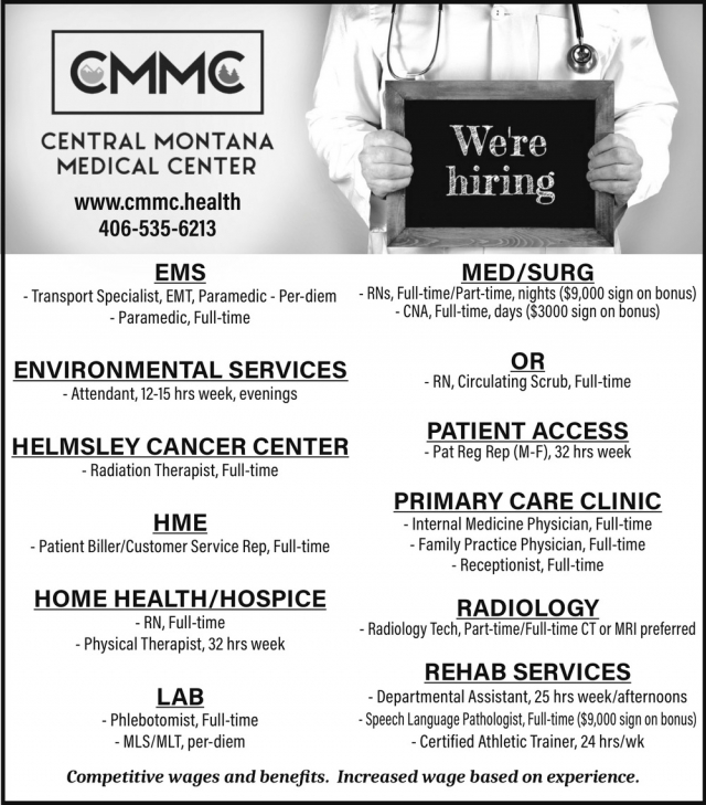 Transport Specialist, Central Montana Medical Center, Lewistown, MT